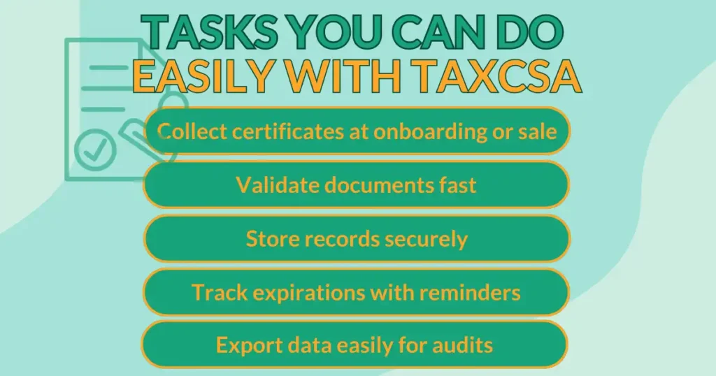 Task you can do esily qith TaxCSA blue and orange theme graphics.